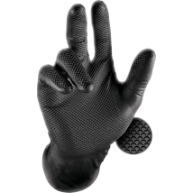 Guanti Grippaz In Nitrile Nero - Scatola Da 50 Taglia 11