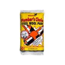 Trollull – Plumber's Choice Steel Wool Pads – 200g – 10 Pads – Cleaning and Polishing for Copper, Aluminum, Brass