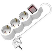 Multipresa Bianco 3 Prese 1.5m con Interruttore On/Off – 250V – Presa Schuko – Utilizzo Interno