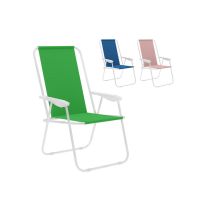 Silla de playa plegable Marbueno – 59 x 83 x 51 cm – Oxford – Acero – Resistente – Transpirable – Ideal para camping y jardín