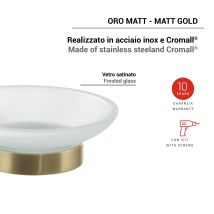 TACOSHOP – Porte-savon en acier inoxydable – Cristal satiné – 10,9 x 3,9 x 11,5 cm – Matières, Longueur, Mode de fixation, Style