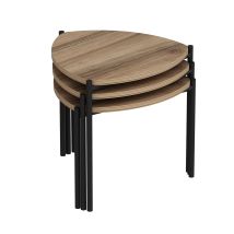 Set Aus 3 Auszieh-couchtischen Aus Holz "lenny" - 45 X 45 X 45 Cm - Braun