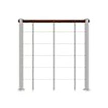 Ringhiera Per Scala Dritta - Grigio - Acciaio Termolaccato - Lunghezza 1m - Corrimano In Legno - Re-i-slm-bois-gn