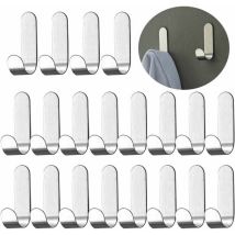 Paquete De 12 Ganchos De Pared Autoadhesivos, Ganchos Para Toallas De Acero Inoxidable, Sin Necesidad De Taladrar, Ganchos Para Abrigos, Ganchos De 
