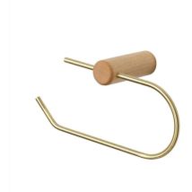 Porte Mouchoirs En Bois Et Laiton Rangement Papier Toilette Support Rouleau Couleur Hêtre Doré