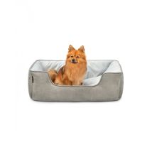 Lionto 2-in-1 Hundebett Hundekissen Hundekörbchen Hundesofa Größe M 80x60 Cm Dunkelgrau/grau
