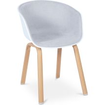 Sedia Da Pranzo Scandinava Imbottita Con Braccioli Grigio Chiaro