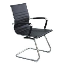 Fauteuil de bureau – Hauteur réglable – Noir – Polyuréthane, accoudoirs chromés – PIDEMA