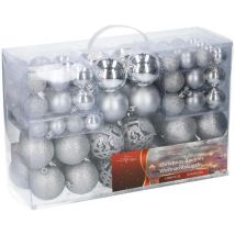 Kit Completo De 100 Bolas De Navidad Plateadas Sin Marca