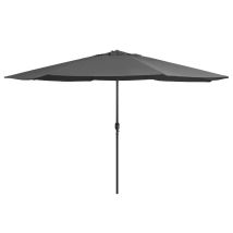Sombrilla De Exterior Con Mástil Metálico 400 Cm Antracita 020008262