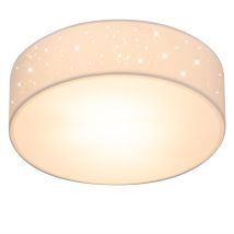 Plafoniera In Tessuto Design A Stelle Paralume Rotondo Con Attacco E27 Lampada Da Soffitto Soggiorno Cameretta Camera Da Letto Vari Colori 30cm Weiß (