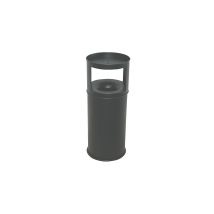 Cendrier de sécurité combiné – Tôle d'acier ignifuge – 40 litres – 800 mm hauteur – Poubelle d'extérieur