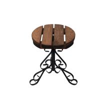 Garden Pride - Table 42 Cm Wooden Top Plant Pot Stand Steel Legs