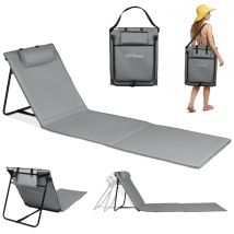 Homecall Gartenliege Strandmatte Mit Rückenlehnee Liegestuhl Strandliege Klappbar Leicht, Extra Langer Rücken 61 Cm, 1 St., Tragbar Als Rucksack Für 