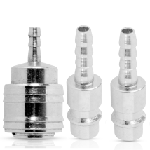 Dapetz Â 3pcs Euro Air Line Hose Fitting Compressor Connectors Quick Release Barb Bayonet 6mm Hose Tail Qr Coupler Fittings Kit Zinc Plated Finish
