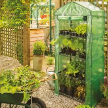 Grow It - Gardman 08743 4 Tier Mini Compact Growhouse Garden Greenhouse With Cover