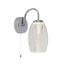 Searchlight - Wandleuchte Led Wandlampe Chrom Glas Schlafzimmerleuchte Flurlampe H 26,5 Cm
