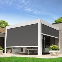 Intersun - Chiusura A Cassonetto Per Pergola Lolite E Heliolite 4,00x2,50 M (motorizzato A Telecomando - Bianco - Grigio)