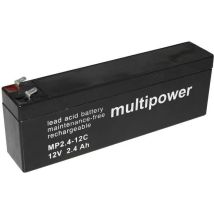 Multipower Batería De Plomo 12 V 2,4 Ah Negra Agm
