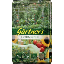 Gartners Hornmehl 1 kg – Organischer N-Dünger mit 14 % Stickstoff – Für alle Gartenkulturen geeignet – 50–100 g/m²