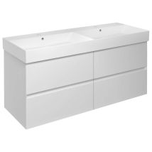 Sapho Filena - Waschbeckenunterschrank 118x52x43 Cm, 4 Schubladen, Mattweiß Fid1212w