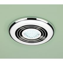 Hib - Cyclone Chrome Wet Room Inline Extractor Fan With Cool White Led Light - 32700