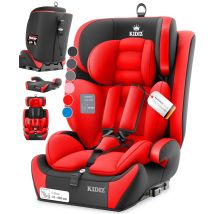Kidiz Premium Seggiolino Auto Gruppo 1+2+3, 9-36 Kg Cintura Di Sicurezza A 5 Punti Poggiatesta Regolabile Rosso