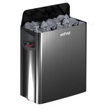 Harvia - The Wall Calentador De Sauna De Acero Negro Con Unidad De Control Integrada 6 Kw