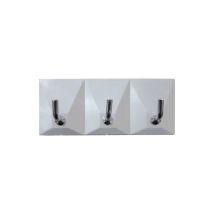 Ganchos adhesivos de plástico 3 puestos – Pack de 50 unidades – Color blanco