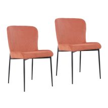 Svita - Freddie Lot De 2 Chaises De Salle À Manger Housse En Corde Pieds Métal Rouge Rouille