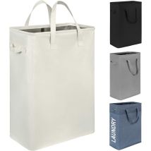Zhuoxuan – Panier a Linge Pliable 40x20x55cm – Tissu Oxford 600D – Beige – Organizzatore per Spazi Ristretti