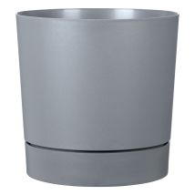 Scheurich Plano+, Pflanzgefäß Aus Kunststoff, Farbe: Pure Grey, 28,8 Cm Durchmesser, 29 Cm Hoch, 13 L Vol.