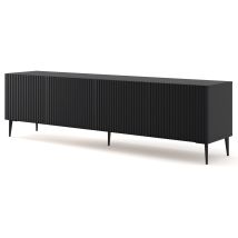 Bim Furniture - Mueble De Tv Ravenna B 200 Cm 4d Negro Mate + Patas