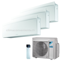 Climatiseur Trial Split Réversible Daikin Emura 3 A+++/a++ 12000+12000+12000 Btu Inverter Wi-fi (3mxm68a + 3xftxj35aw)