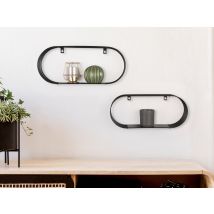 Mirrors And More - Gitter Wandregal 2er Set Joyce Aus Metall In Schwarz