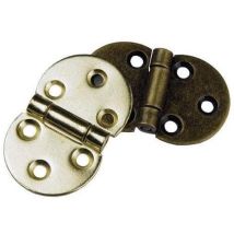 Charnière décorative 15.09.410/411 – Paumelle pour meuble – Hauteur 1.2 cm, Largeur 6.4 cm, Finition métal