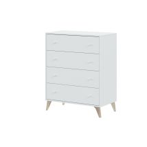 Kit Cassettone Cassettiera Como' 4 Cassetti Bianco Nordico 77,5x40x95h Cm Mobile