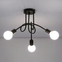 Goeco Modern Ceiling Light, E27 Vintage Iron Ceiling Lamps, 3-light Chandelier For Living Room Kitchen Restaurant, Diameter 55cm (bulb Is Not Included