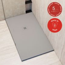 Poalgi - Receveur De Douche Extraplat, Gris Humo, L.80 X L.120 Cm, Finition Sable, Série Hos's