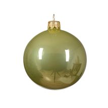 Magiedinatale - Weihnachtsglasjuwel Emaillierter Pistaziengrüner Christbaumschmuck Ø 6cm