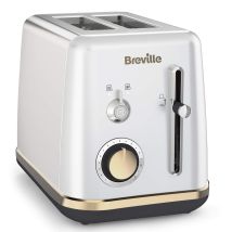 Breville - Tostapane, 2 Fette Con Griglia Per Pane, Collezione Mostra, Argento E Oro (moonshine Silver)