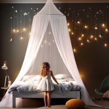 Zanzariera Per Letto Singolo E Matrimoniale, Per Camera Da Letto, Facile Da Installare, Ideale Per Viaggi E Casa (bianca)