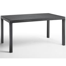 Bica - Tavolo Resina Rettang. '''urano''' Antracite Similrattan 140x80x72h Cm