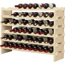Soges - Botellero Botellero Apilable Armario Para Vino De 6 Niveles Con Capacidad Para 60 Botellas Botellero De Madera