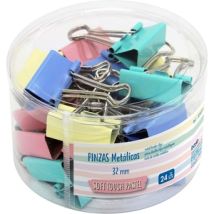 Bote 24 Pinzas Metal Pastel 32mm