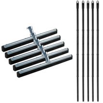 Novaliv Duschabzieher 45 cm Edelstahl 5x Wasserschieber 4-teiliges Stielset Ideal für Fliesen, Steinböden, Fenster