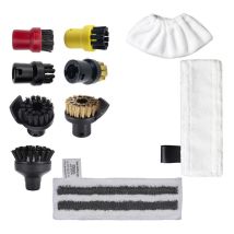 Lot De 10 Accessoires Pour Nettoyeur Vapeur Kärcher Sc1, Sc2, Sc3, Sc4 Et Sc5 : Brosses Et Chiffons De Rechange.