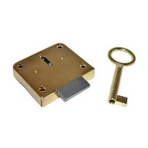 Meroni - Cerradura Mueble Parche 42/30 Con Llave , Cerradura Para Muebles Y Cajones M42para Sobreponermedidas Entrada Hasta La Llave 30mmapertura 