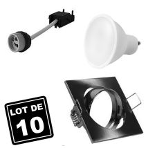 Europalamp - Lotto Di 10. Illuminazione Da Incasso Per Interni 5w 6000k Luce Fredda. Gu10 Led Anello Da Incasso Regolabile E Inclinabile + Lampadina 