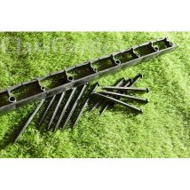 Classgarden Flexibler Gartenzaun – 4 Pfosten – Höhe 4,5 cm – Länge 1 m – Schwarz – 100% recycelter Kunststoff